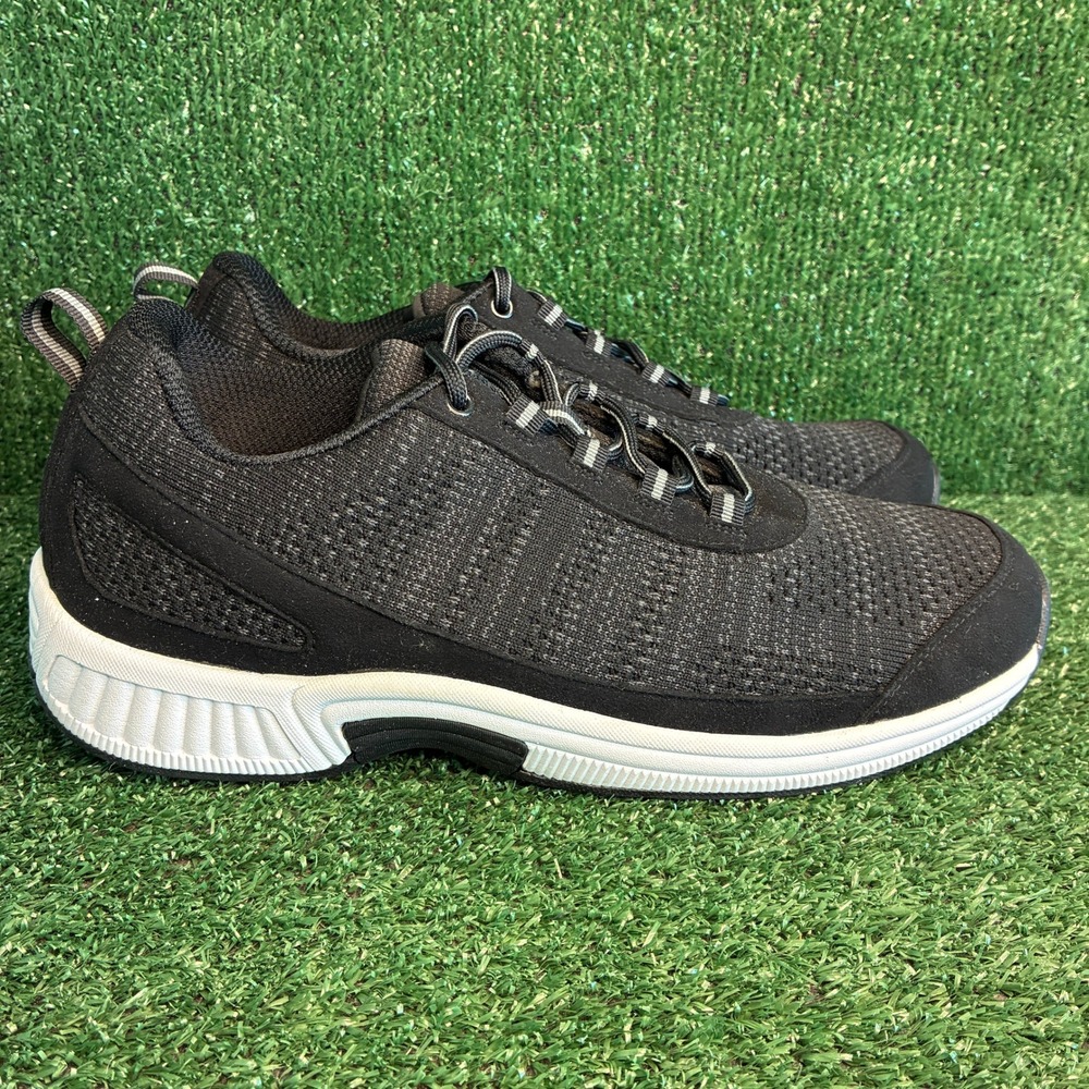 NEW Orthofeet 619 Lava Athletic Walking Comfort Sneakers Black Mens Sz 11.5 Wide